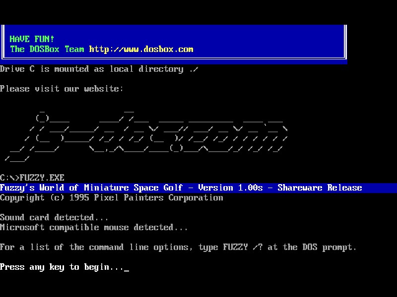 Fuzzy's World Of Miniature Space Golf
